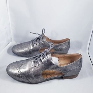 Naya Tahlia Metallic Pewter Oxford Flats
